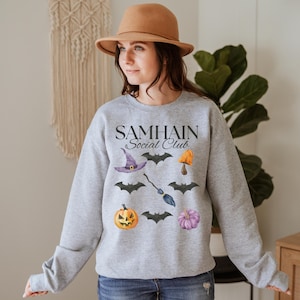 Samhain Sweatshirt, Coquette Samhain Social Club Shirt for Green Witch, Witchy Shirts for Women, Pagan Halloween Samhain Gift for Witch