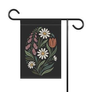Foxglove Daisy Tulip Garden Flag: Boho Floral FDT Yard Sign image 5