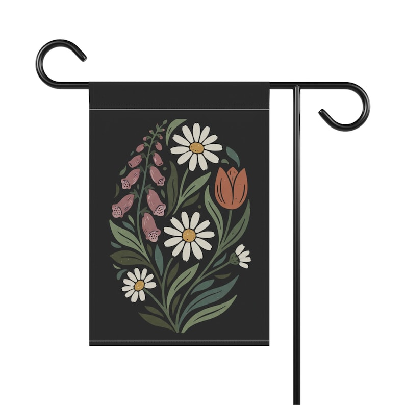 Foxglove Daisy Tulip Garden Flag: Boho Floral FDT Yard Sign image 5