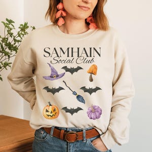 Samhain Sweatshirt, Coquette Samhain Social Club Shirt for Green Witch, Witchy Shirts for Women, Pagan Halloween Samhain Gift for Witch