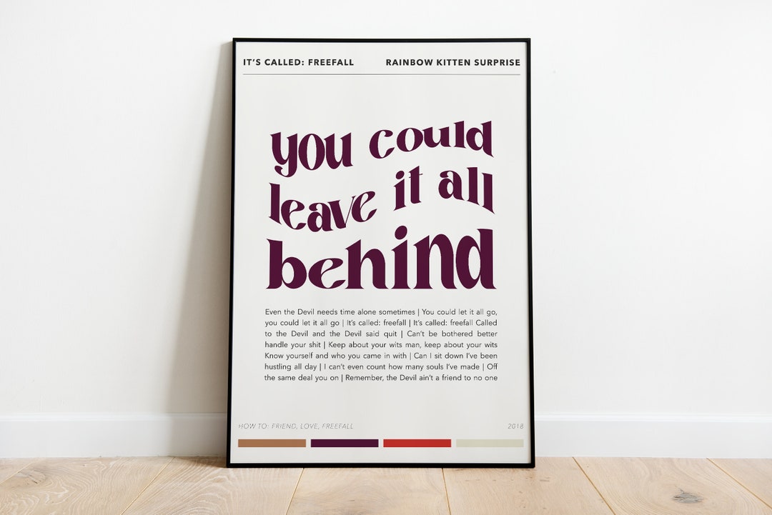 It's Called Freefall Rainbow Kitten Surprise Poster Etsy