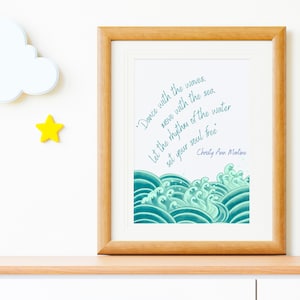 Wave Print, Quote wall art, Playroom Printables, Kids Room Decor, Toddler Wall Art, Nursery Decor, Childrens Digital Art
