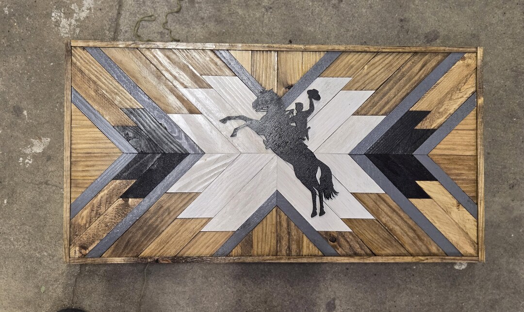 Handmade Upward Saddle Bronc Wood Wall Art - Etsy