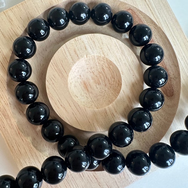 Genuine Natural Black Agate Gemstone Loose Beads Grade 7A Top Quality Round Shape
