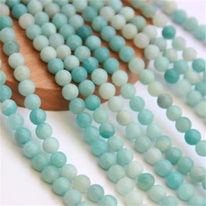 Genuine Natural Higt Quality  7A Amazonite Gemstone Loose Beads Grade 3A Round Shape