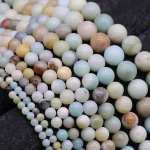 Genuine Natural Amazonite Gemstone Loose Beads Grade 3A Round Shape