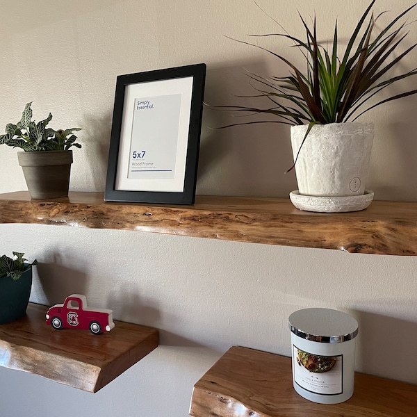 Live Edge Floating Shelves Etsy