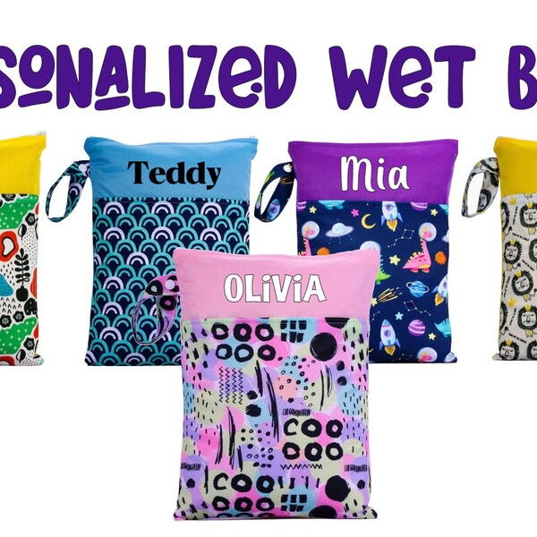 Personalized Wet Bag, Baby Bags, Baby Shower gift, baby gift, Summer Birthday Gift, Beach bag
