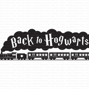 Tillbaka till Hogwarts, Tåg, SVG-klippfil, Skola, T-shirt, Skjorta, Dekal, Design, Trollkarl, Handritad, Cricut, Siluett