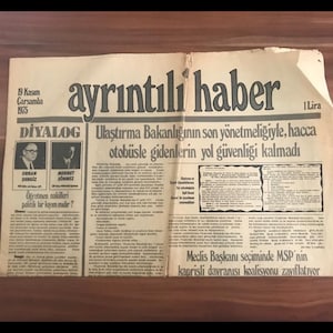 Turkish Old Newspaper, 1975, 19 November, Ayrıntılı Haber