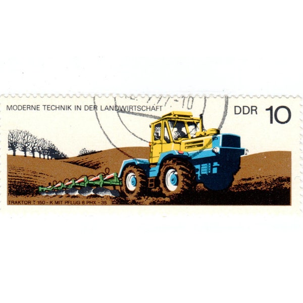 1977, DDR, Moderne Technik in der Landwirtschaft, used postage stamp