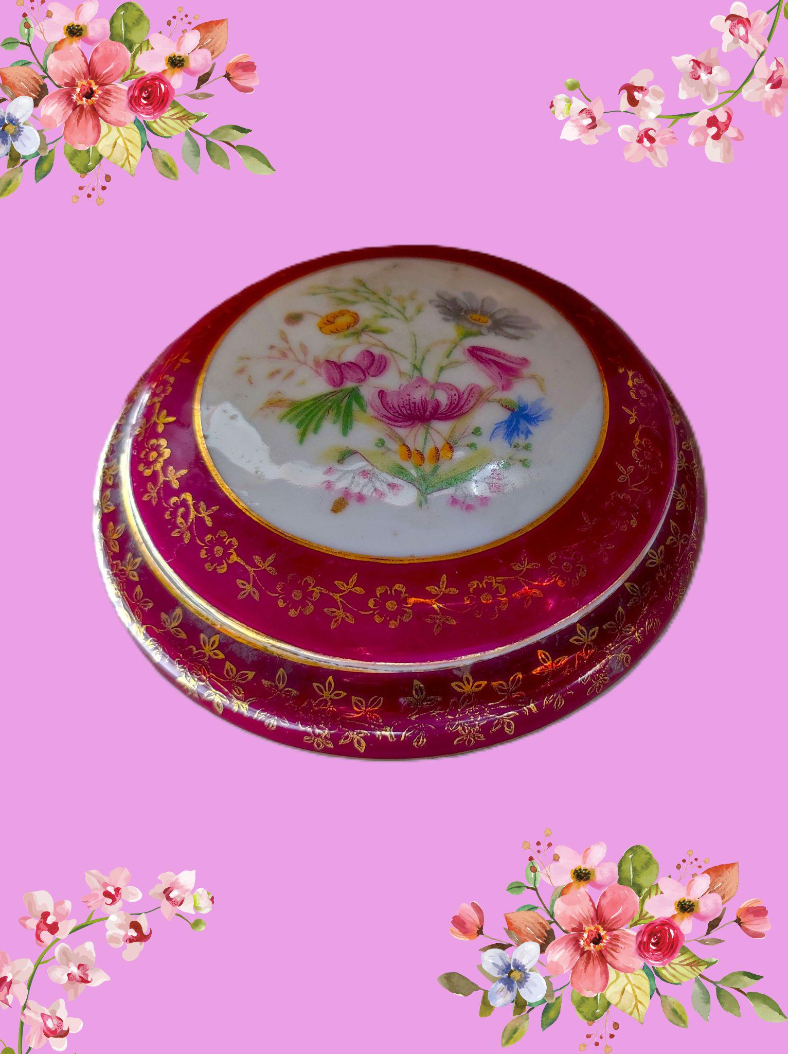 Ancien Médaillon En Porcelaine De Limoges - Scène Champêtre, Diamètre 4,9 Cm, Bon état