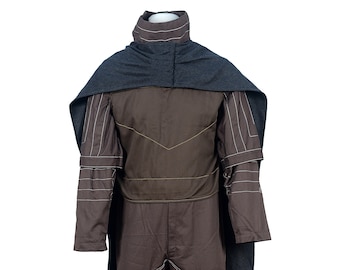 Inspired Starwar Din Djaran Basker 2 ( The Mandalorian ) Flight suit with Flak Vest, Cummerbund, Cape and Neck seal.