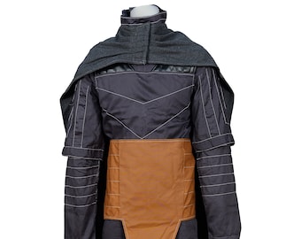 Inspired Starwar Din Djaran Basker ( The Mandalorian ) Flight suit with Flak Vest, Cummerbund, Cape and Neck seal.