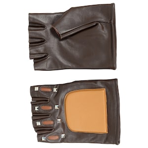 Inspired cad bane half fingure leather gloves