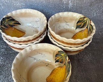 Vintage Table Tops Gallery Lemone Hand Painted Set of 5 Soup Bowls