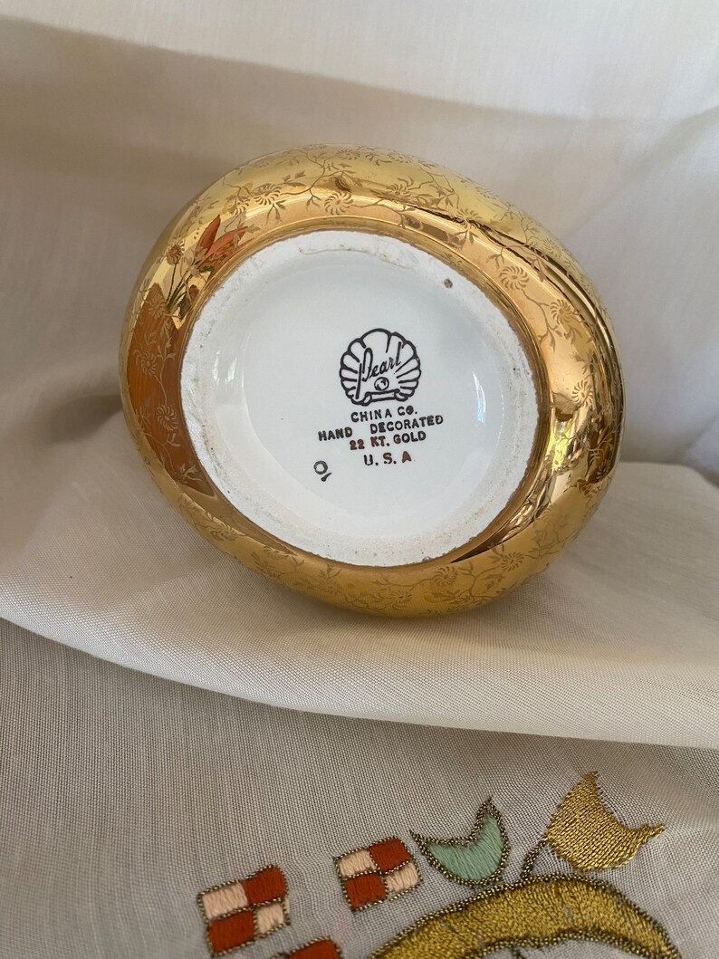 Vintage 22 Kt Gold Bud Vase / 1950s Hand Decorated Gold Bud Etsy