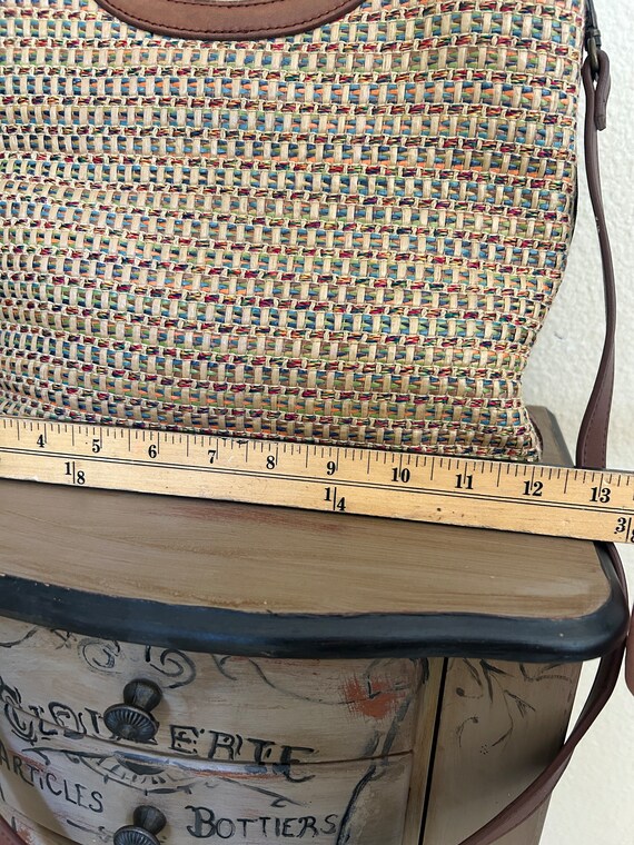 Vintage Fossil Multicolor Straw Hand Carry Purse … - image 4