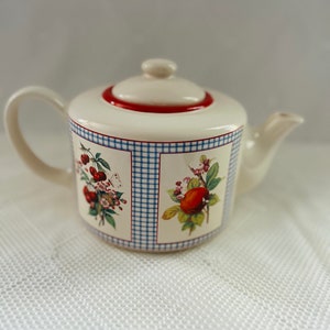 Hawthorne Manor Hallmark Design Collections Ceramic Teapot Fruit/Floral Pattern