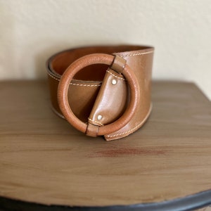 Vintage Brown Leather S/M Women’s Belt