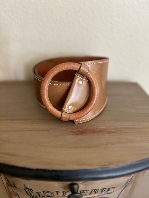 Ceinture En Cuir Vintage Pour Femme - Marron, Taille XL, Style Hanche