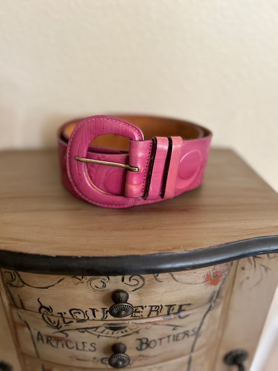 Vintage Carlos Falchi Leather Women’s Belt Pink