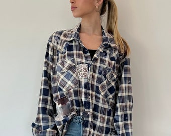 Vintage Repurposed Flannel Shirt