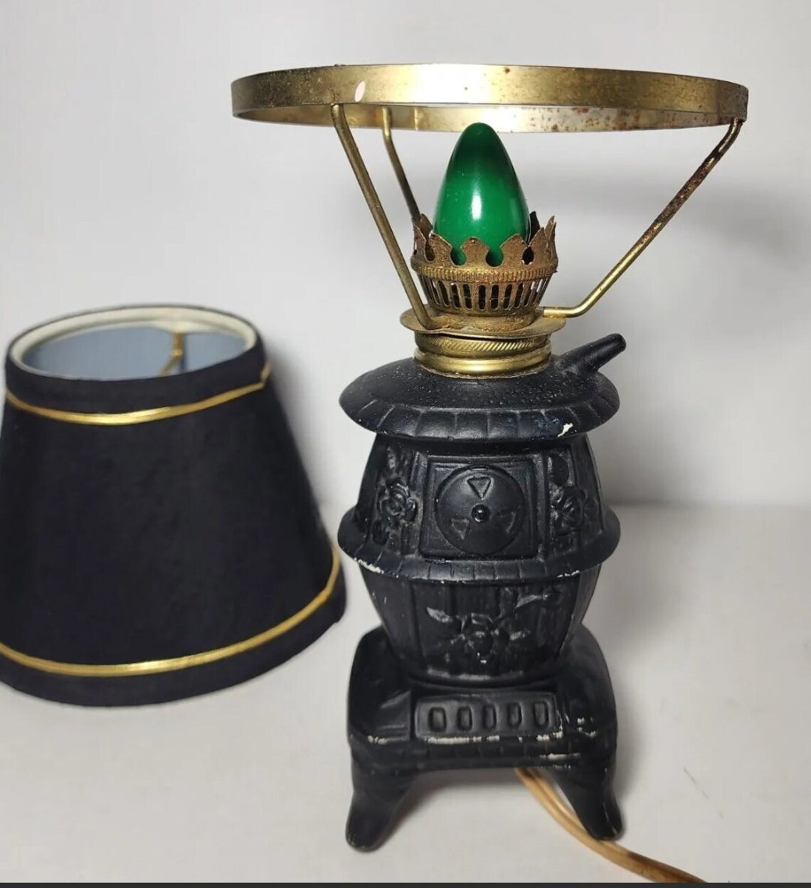 VINTAGE Pot Belly Cast Iron Stove LAMP Light Old Works Etsy