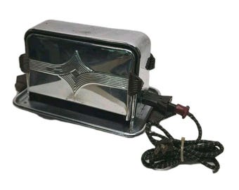 Vintage Fostoria Large 4 Slice Toaster Toast Electric Chrome Bersted Ohio  USA Retro