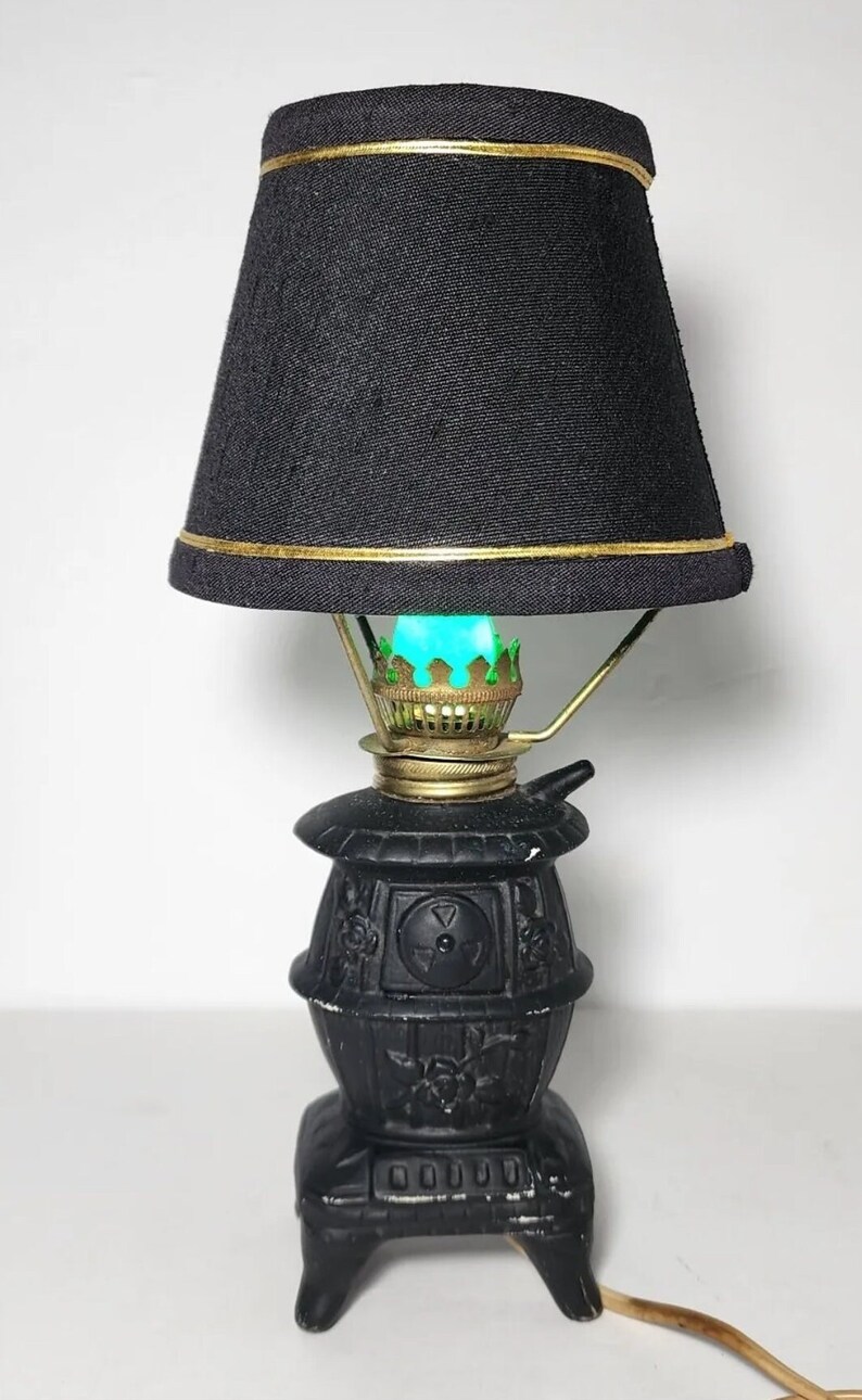 VINTAGE Pot Belly Cast Iron Stove LAMP Light Old Works Etsy