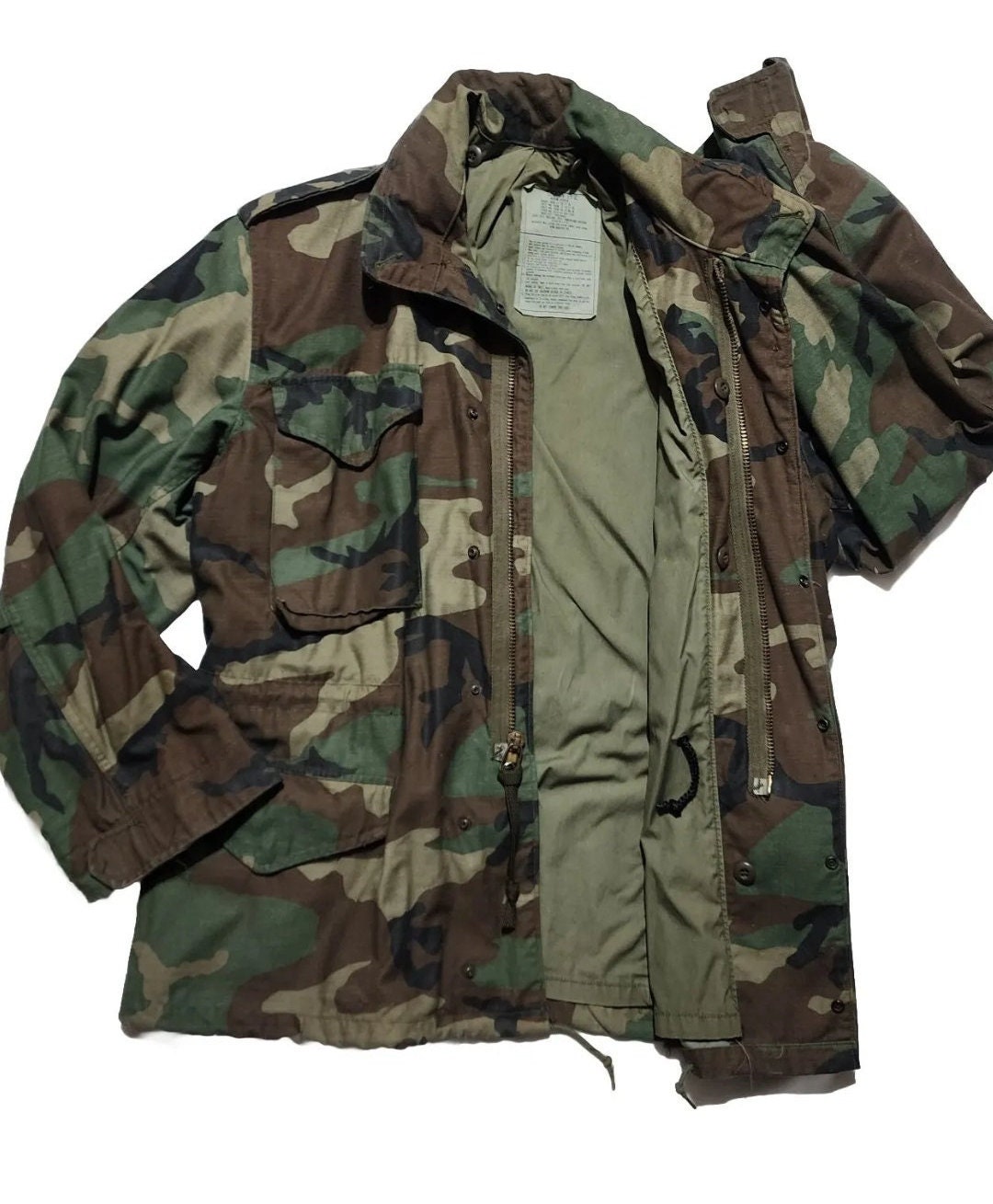 US Military Issue Vintage 1989 M65 Woodland Camo Field