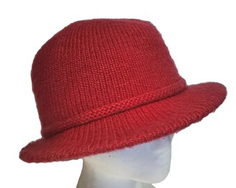 ARIS Vintage Red Hat Vintage Aris Weather-shed Red Knit Fedora! - Etsy main image 4