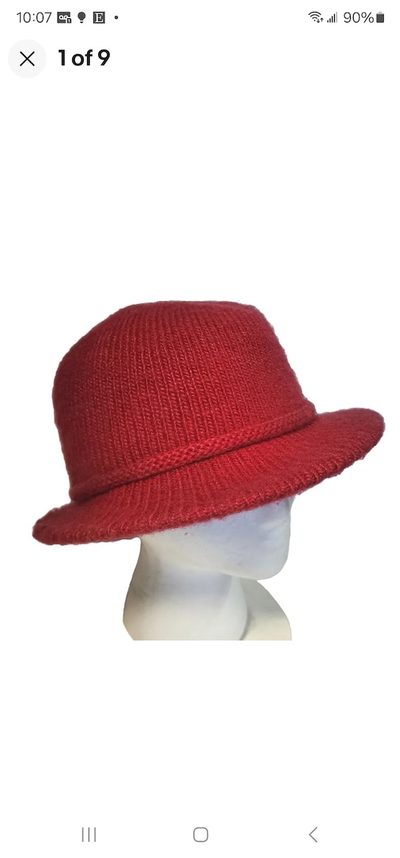 Vintage Aris Sweater Knit Fedora Womens Winter Hat