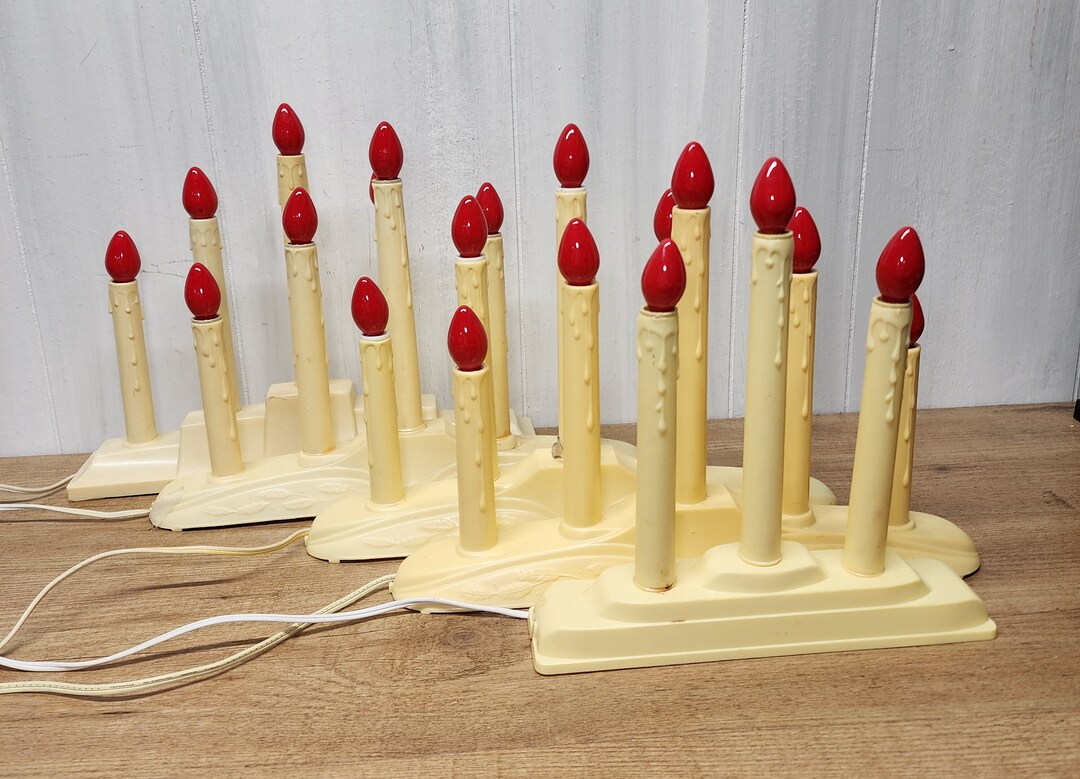 5 Vintage Christmas Candle Lights Window Electric Candelabra Etsy