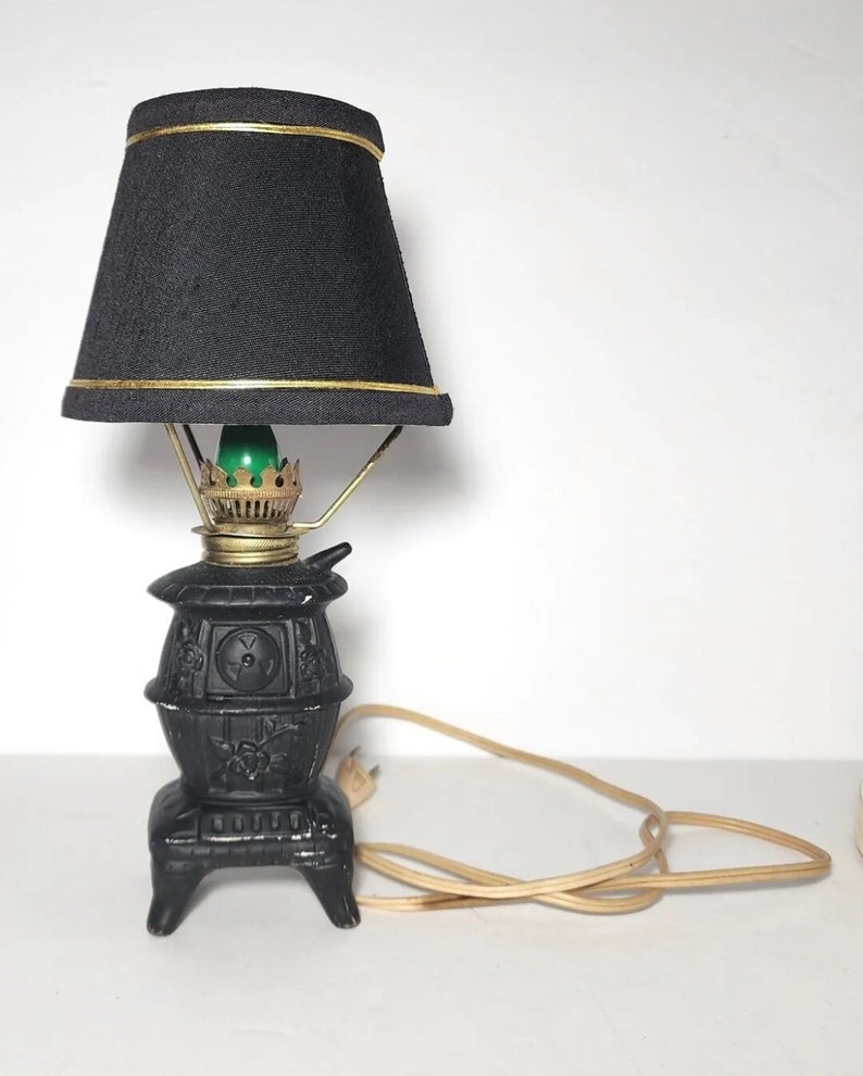 VINTAGE Pot Belly Cast Iron Stove LAMP Light Old Works Etsy