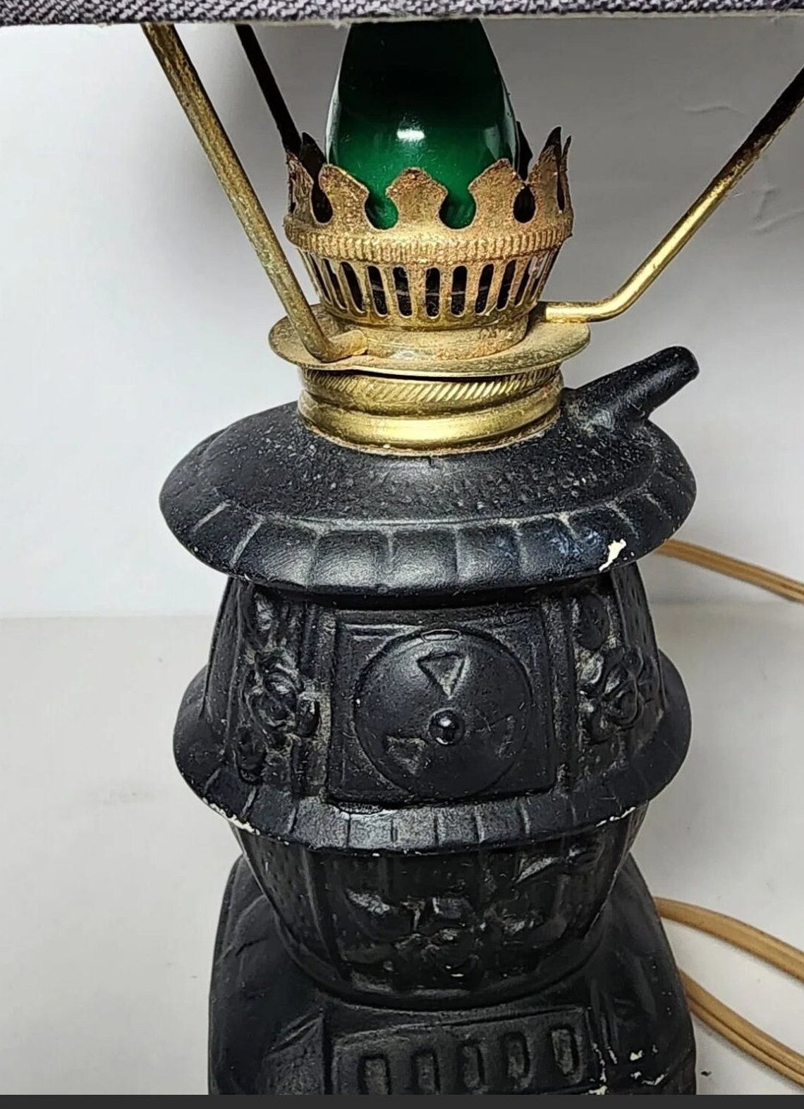 VINTAGE Pot Belly Cast Iron Stove LAMP Light Old Works Etsy