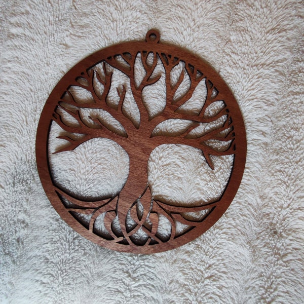 Arbre de vie en bois d'Okoumé 30 cm à accrocher