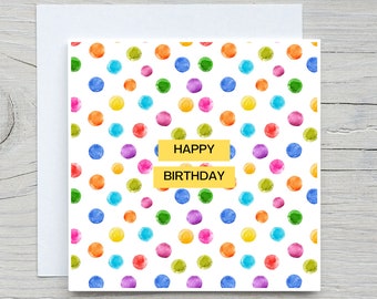 Birthday Card, Birthday greeting card, Colorful Card, Cute Birthday card