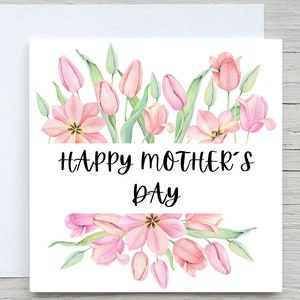 Biglietto personalizzato per la festa della mamma, biglietto per la festa della mamma, biglietto tulipano, biglietto per la mamma, biglietto da figlia, biglietto floreale per la mamma