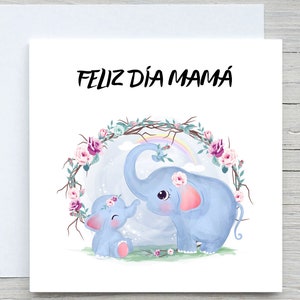 Feliz Día de la Madre, tarjeta Día de la Madre, cartão de dia das mães espanhol, cartão de mamãe urso, para cartão de mãe, FELIZ DIA MAMA