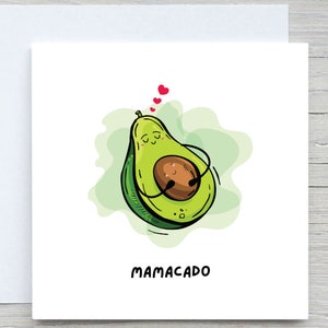 personalisierte Schwangerschaftskarte, Mama Karte, Mama Karte, Glückwunsch zur Schwangerschaft, Muttertagskarte, niedliche schwangere Avocado, Mamacado