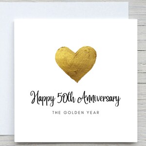 Biglietto di anniversario, biglietto di anniversario personalizzato, biglietto per 50 anni di matrimonio, anniversario d'oro