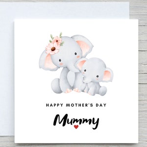 Cartão de aniversário, cartão de amor, cartão de dia das mães da mamãe elefante, cartão de dia das mães, aniversário da mãe, cartão de dia das mães