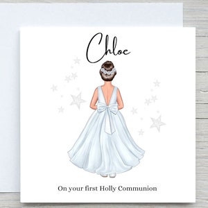 First Holy Communion Card Handmade Personalised for Girls Granddaughter Daughter Niece Sister Personalise Holy communion gifts for girls