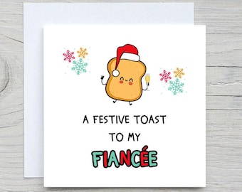 Kerstkaart: een feestelijke toast op mijn verloofde
