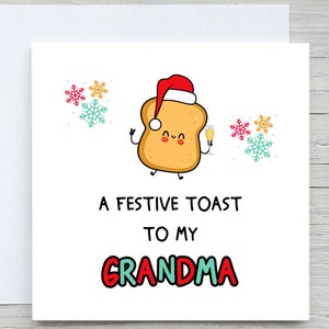 Biglietto di Natale, biglietto di brindisi festivo, alla mia nonna, biglietto di Natale della nonna, biglietto regalo di Natale, dal nipote, regalo di Natale della nonna