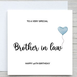 Carte personnalisée de joyeux anniversaire, carte de beau-frère, pour carte d'anniversaire de beau-frère, carte d'anniversaire de beau-frère