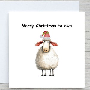 Personalised Christmas card, Funny Sheep Card, Holidays card, personalized card, Happy Holidays card, Merry Christmas to ewe
