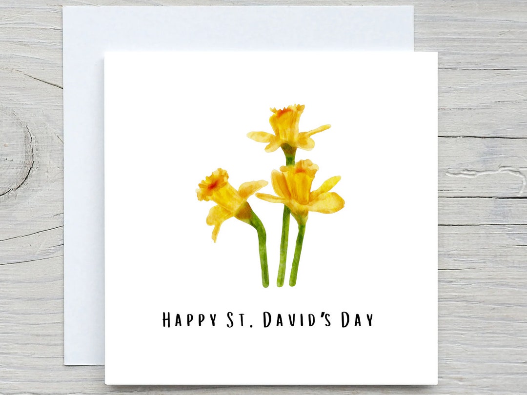 Happy Saint David’s Day Card, St Davids Day, Yellow Daffodil Cards ...