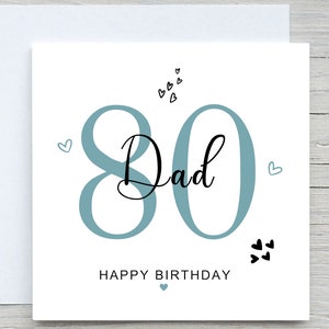 Biglietto di compleanno personalizzato, biglietto di compleanno per l'80° compleanno del papà, per il compleanno del papà, da figlio, da figlia, biglietto di compleanno per l'80° compleanno